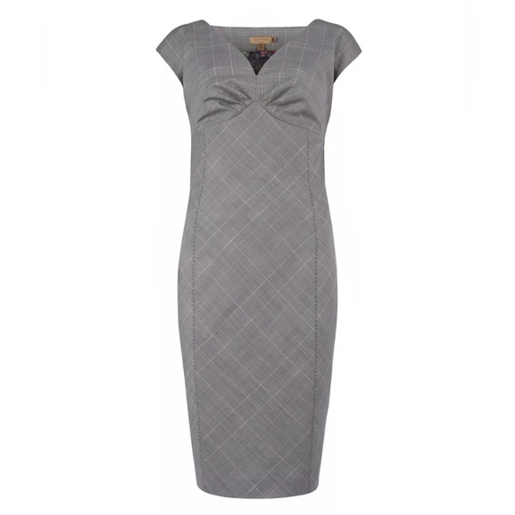 Ted Baker - Fierod Check Print Pencil Shift Dress - Ted Size 1 (US 4) - Picture 8 of 16